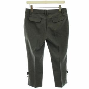TO BE CHIC スラックス クロップドパンツ ボタンデザイン センタープレス 42 L グレー