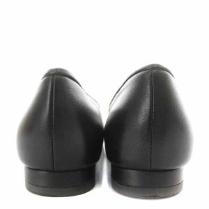 MANOLO BLAHNIK パンプス フラットシューズ レザー ポインテッドトゥ スエード 切替 38.5 ブラック