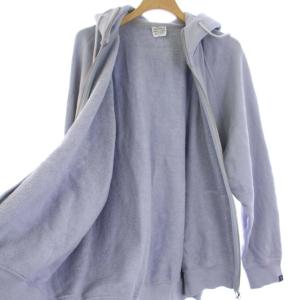 LOOPWHEELER パーカー ジップアップ ロゴ M 水色