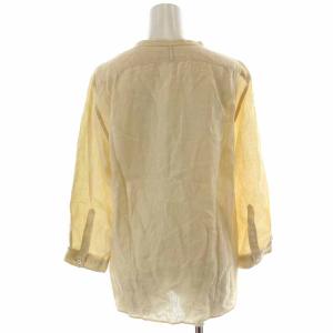 MARGARET HOWELL ブラウス シャツ リネン 麻 ポケット 長袖 3 L ベージュ