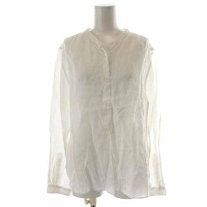 ブラウス シャツ リネン 麻 長袖 3 L 白 ホワイト