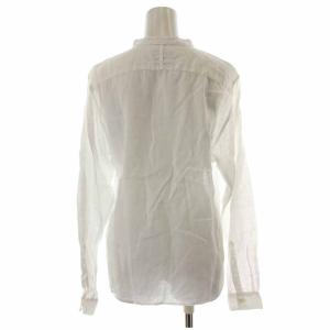 MARGARET HOWELL ブラウス シャツ リネン 麻 長袖 3 L 白 ホワイト