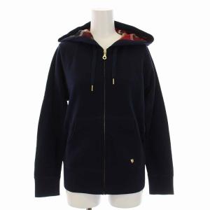パーカー スウェット ジップアップ 長袖 38 M 紺 ネイビー