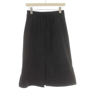 BLUE LABEL CRESTBRIDGE スカート ひざ丈 スリット ポリエステル 36 S 黒 ブラック