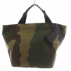 Hervé Chapelier カモフラージュ ナイロン舟型トートM 迷彩 ハンドバッグ カーキ 1027W