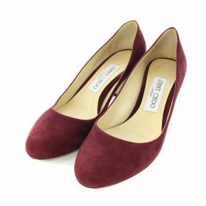 BILLIE 65 パンプス チャンキーヒール ラウンドトゥ スエード 35 赤紫 ボルドー