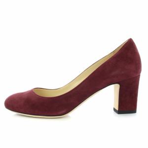 JIMMY CHOO BILLIE 65 パンプス チャンキーヒール ラウンドトゥ スエード 35 赤紫 ボルドー