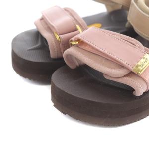 SUICOKE DRAWER別注 22SS マノロ ストラップサンダル 厚底 スエード US4 22cm ピンク 茶色 ブラウン ベージュ
