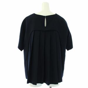 ADORE カットソー ブラウス 半袖 バックプリーツ 38 M 紺 ネイビー