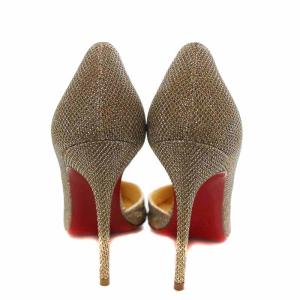 Christian Louboutin パンプス ポインテッドトゥ ピンヒール ハイヒール グリッター 35 22cm ゴールド色