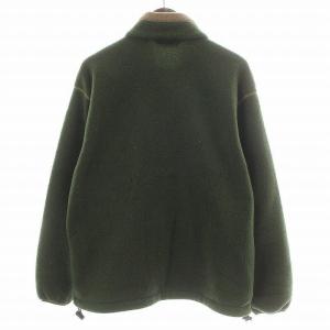 Columbia フリースジャケット ブルゾン ジップアップ スタンドカラー ロゴ刺繍 M 緑 グリーン