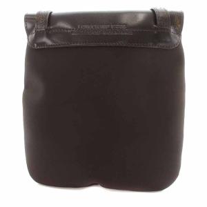 Longchamp ショルダーバッグ ポシェット ナイロン レザー フラップ 茶 ブラウン