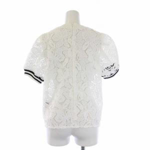 BORDERS at BALCONY BD1811-3N-21 LACE TOP カットソー 半袖 プルオーバー 花柄 36 ホワイト 