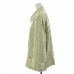 Leilian ジャケット ジップアップ 絹 シルク 大きいサイズ 七分袖 15+ 2XL 黄緑 イエローグリーン