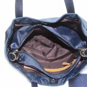 russet 2way ハンドバッグ ショルダーバッグ ナイロン 総柄 紺 ネイビー