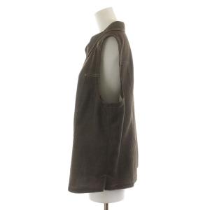 Leilian セットアップ 上下 ベスト フレアスカート ミモレ ロング 大きいサイズ 15+ XL 茶 ブラウン