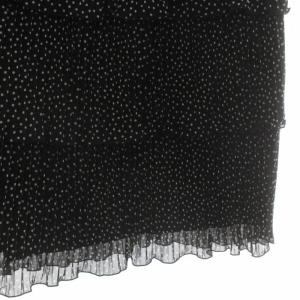 Leilian プリーツスカート ドット柄 ティアード ロング 大きいサイズ 13+ XL 黒 ブラック 白 ホワイト