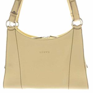 LOEWE ハンドバッグ レザー ロゴ ベージュ