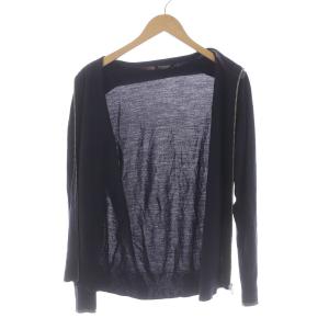 BLACK LABEL CRESTBRIDGE ニットジャケット ジップアップ ハイネック 薄手 チェック ウール M 紺 ネイビー グレー 赤 レッド