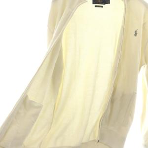 POLO RALPH LAUREN ブルゾン ジャケット ジップアップ ハイネック ロゴ刺繍 ワッフル サーマル XS アイボリー