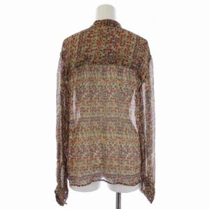 ISABEL MARANT ETOILE ブラウス シャツ 長袖 バンドカラー 花柄 シアー シースルー シルク 34 XS マルチカラー 18P029E