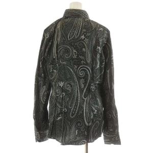ETRO ブラウス シャツ 長袖 ペイズリー柄 コットン 44 ブラック