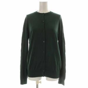 ニットカーディガン シルク 長袖 38 M 緑 グリーン