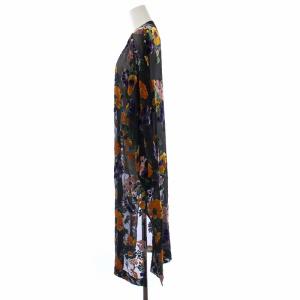 GRACE CONTINENTAL 18AW オパールロングガウン シアーカーディガン 長袖 花柄 36 S 黒 ブラック