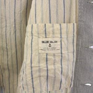 BLUE BLUE JAPAN 22SS Cord Lane Shawl Collar Jacke  ショールカラージャケット ストライプ 1 S 青 白