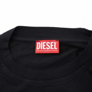 DIESEL T-JUST-LS-IND Tシャツ カットソー ロンT 長袖 ロゴ M 黒 ブラック