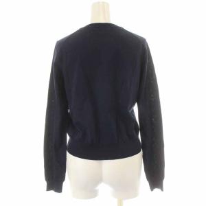 BLUE LABEL CRESTBRIDGE ニットカーディガン ロゴボタン 長袖 38 M 紺 ネイビー