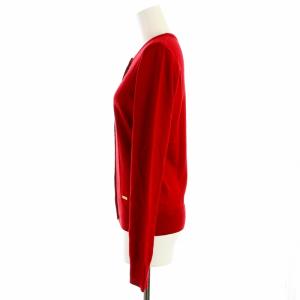 BLUE LABEL CRESTBRIDGE カーディガン ニット クルーネック 長袖 ウール100％ 38 M 赤 レッド