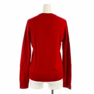 BLUE LABEL CRESTBRIDGE カーディガン ニット クルーネック 長袖 ウール100％ 38 M 赤 レッド