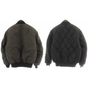 Schott 中綿ジャケット フライトジャケット ブルゾン ジップアップ リバーシブル M 黒 ブラック