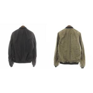 ALPHA INDUSTRIES × ナノユニバース MA-1 フライトジャケット ブルゾン リバーシブル ジップアップ チェック ナイロン L 黒 ブラック