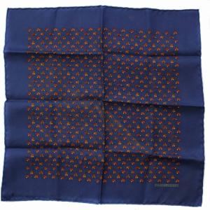 スカーフ 馬柄 シルク フランス製 紺 ネイビー