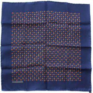 HERMES スカーフ 馬柄 シルク フランス製 紺 ネイビー
