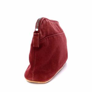 HERMES ボリードポーチ20 化粧ポーチ キャンバス 赤 レッド