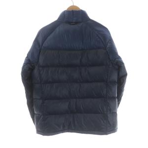 Columbia ベルグラジャケット ダウンジャケット ミドル ハイネック ジップアップ ロゴ ナイロン M 紺 ネイビー 黄緑 ライトグリーン