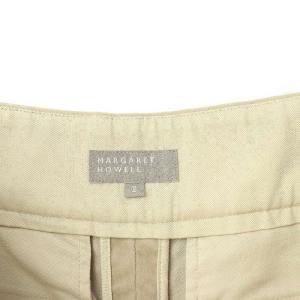 MARGARET HOWELL 17AW タックパンツ テーパード スラックス サイドジップ ベロア 2 M ベージュ