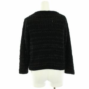 yoshie inaba カーディガン ボレロ 編み込み ラメ 長袖 9 M 黒 ブラック