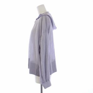 Theory 23SS AIRY COTTON ZIP UP HOODIE シアーパーカー ニット ジップアップ 長袖 S 紫 パープル