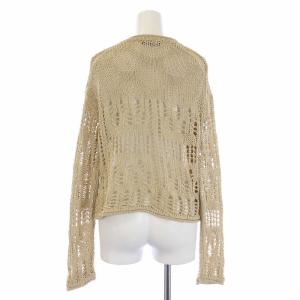 Theory 23SS COOL CORDING OPEN STITCH PO ニット カットソー 長袖 クルーネック かぎ編み S ベージュ