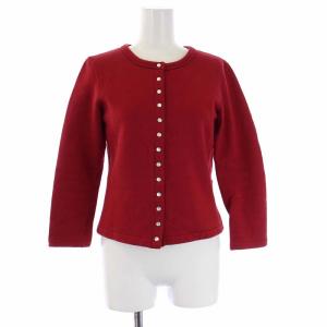 プレッション スウェットカーディガン クルーネック 七分袖 裏起毛 1 S 赤 レッド