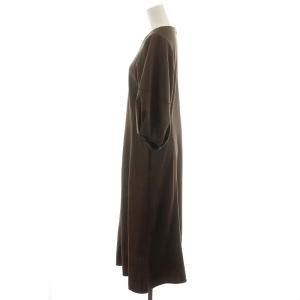 ANAYI 20AW ワンピース ミモレ ロング 七分袖 38 M 茶 ブラウン