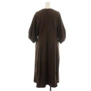 ANAYI 20AW ワンピース ミモレ ロング 七分袖 38 M 茶 ブラウン