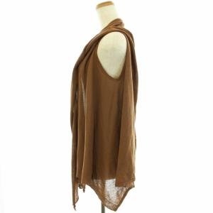 HOUSE OF LOTUS 22SS カーディガン ボレロ ドレープ 麻 リネン混 M 茶 ブラウン