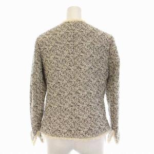 Theory 19SS BAMBOO TWEED FEMININE SLIM JKT ツイード ノーカラージャケット アウター 2 M 白