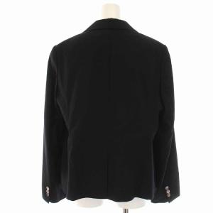 Aquascutum スーツ セットアップ 上下 ストライプ テーラードジャケット 1B ひざ丈 スカート シルク混 大きいサイズ 15 XL 黒