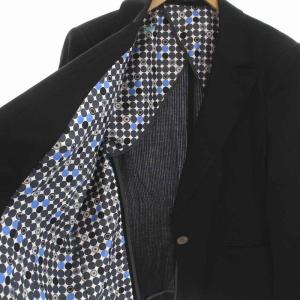 Aquascutum スーツ セットアップ 上下 ストライプ テーラードジャケット 1B ひざ丈 スカート シルク混 大きいサイズ 15 XL 黒